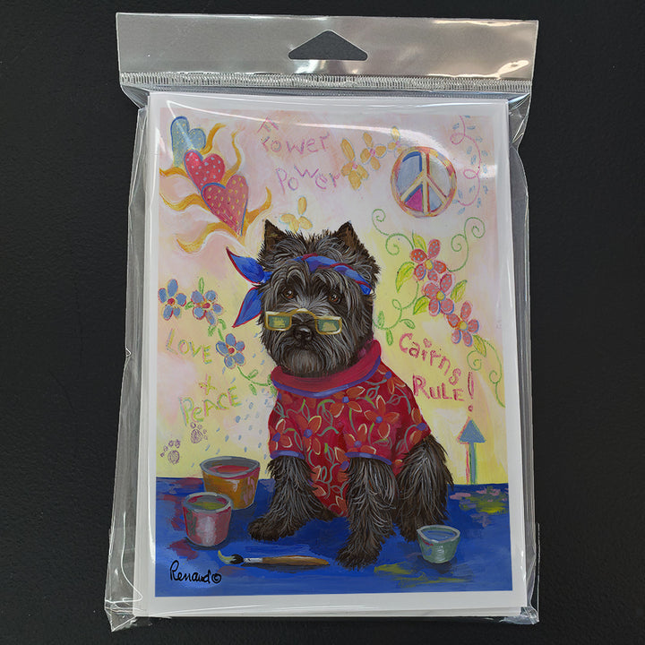 Cairn Terrier Hippie Dippie Greeting Cards and Envelopes Pack of 8 Image 1