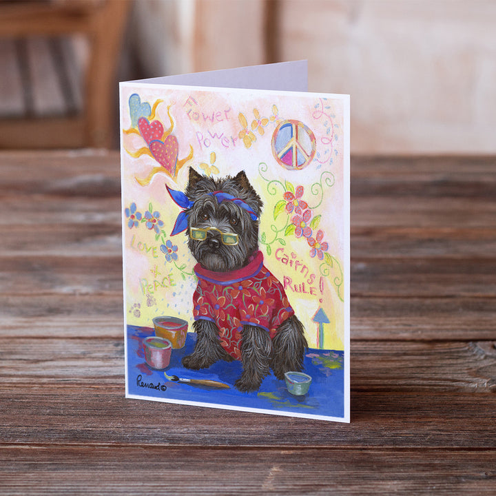 Cairn Terrier Hippie Dippie Greeting Cards and Envelopes Pack of 8 Image 2