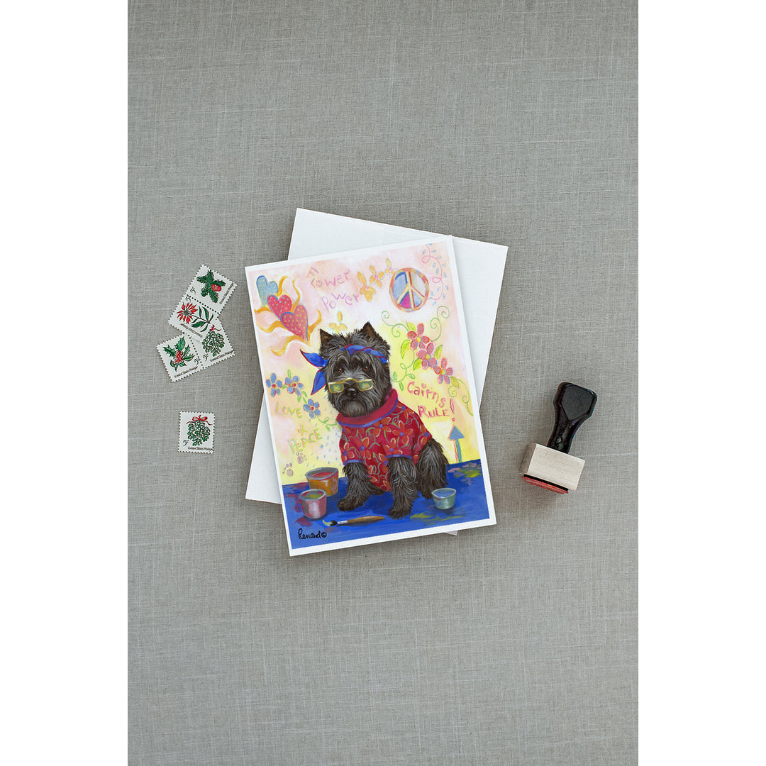 Cairn Terrier Hippie Dippie Greeting Cards and Envelopes Pack of 8 Image 3