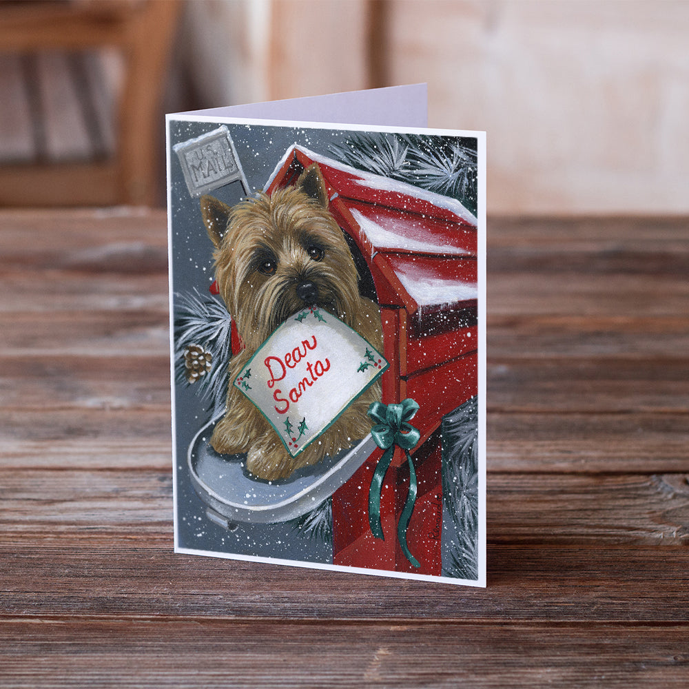 Cairn Terrier Christmas Letter to Santa Greeting Cards and Envelopes Pack of 8 Image 2