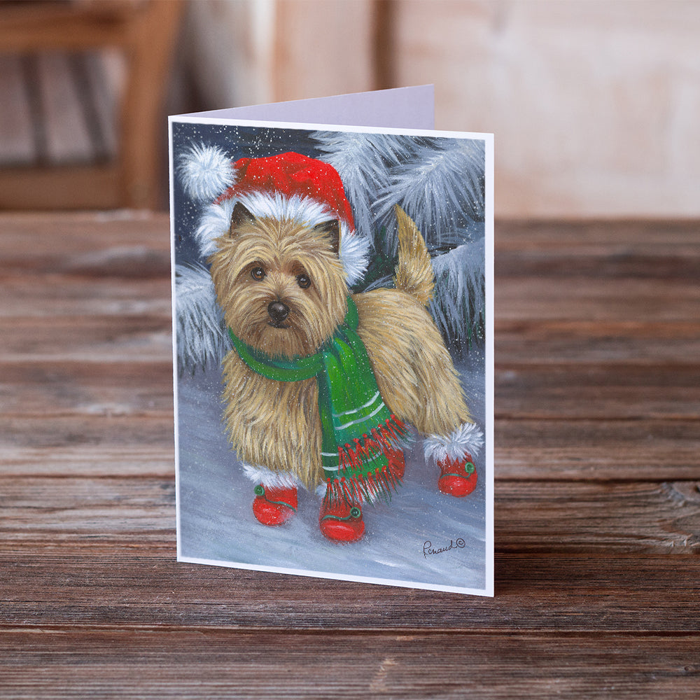 Cairn Terrier Christmas Red Boots Greeting Cards and Envelopes Pack of 8 Image 2