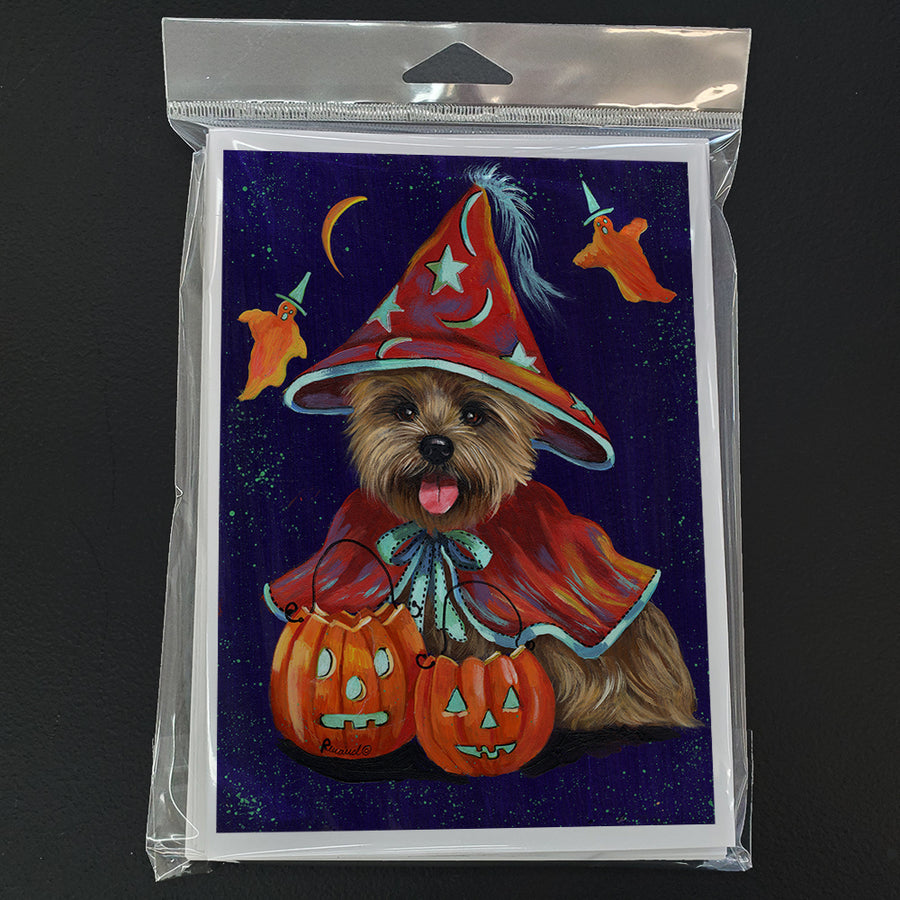 Cairn Terrier Halloween Witch Greeting Cards and Envelopes Pack of 8 Image 1