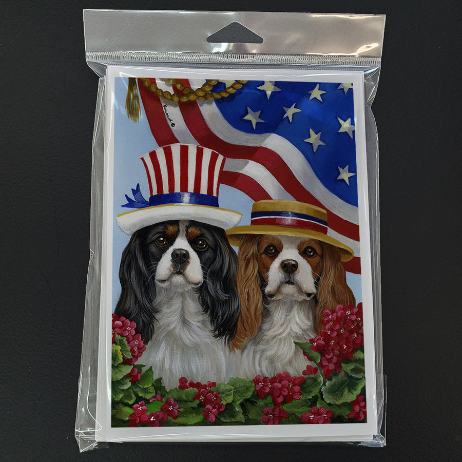 Cavalier Spaniel USA Greeting Cards and Envelopes Pack of 8 Image 1