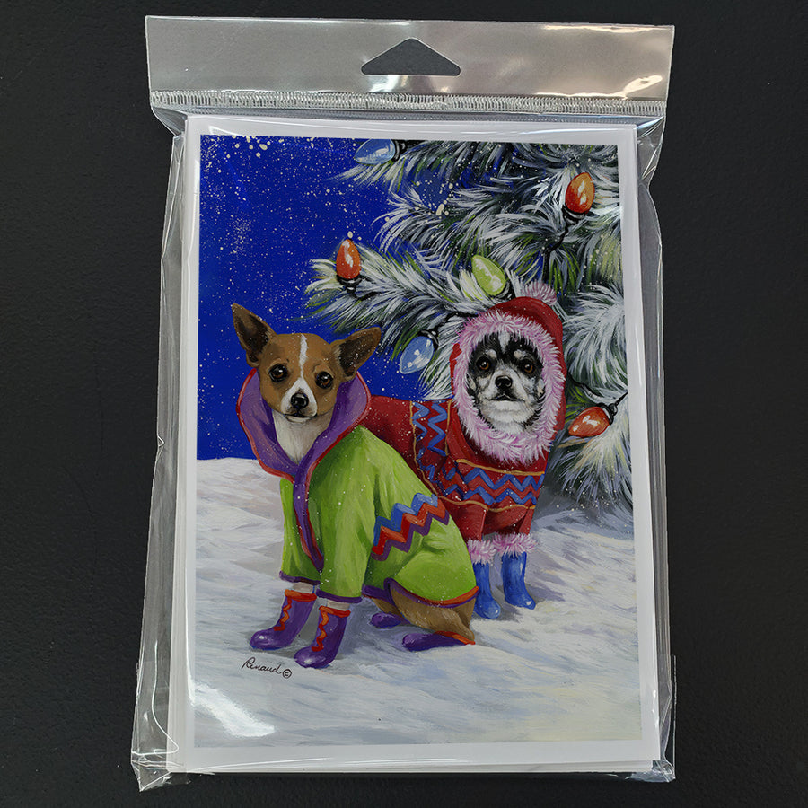 Chihuahua Christmas Snowflakes Greeting Cards and Envelopes Pack of 8 Image 1