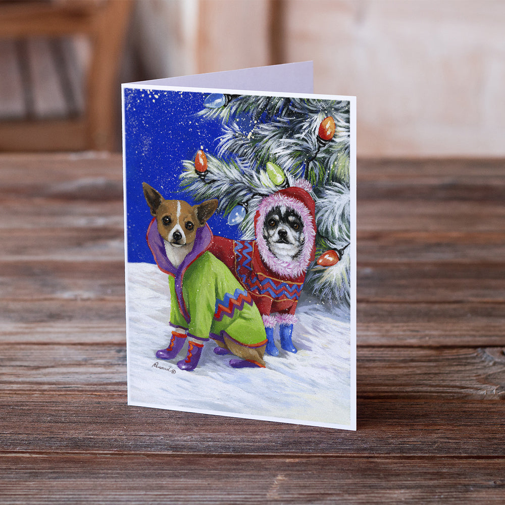 Chihuahua Christmas Snowflakes Greeting Cards and Envelopes Pack of 8 Image 2