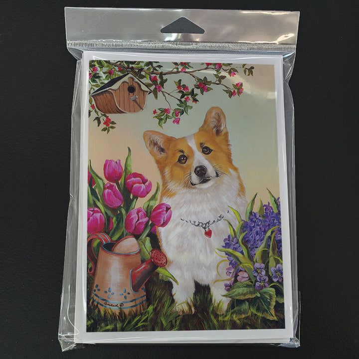 Corgi Sunshine Greeting Cards and Envelopes Pack of 8 Image 1