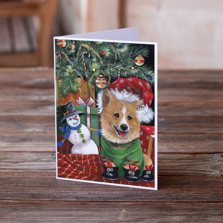 Corgi Under my Christmas Tree Greeting Cards and Envelopes Pack of 8 Image 2