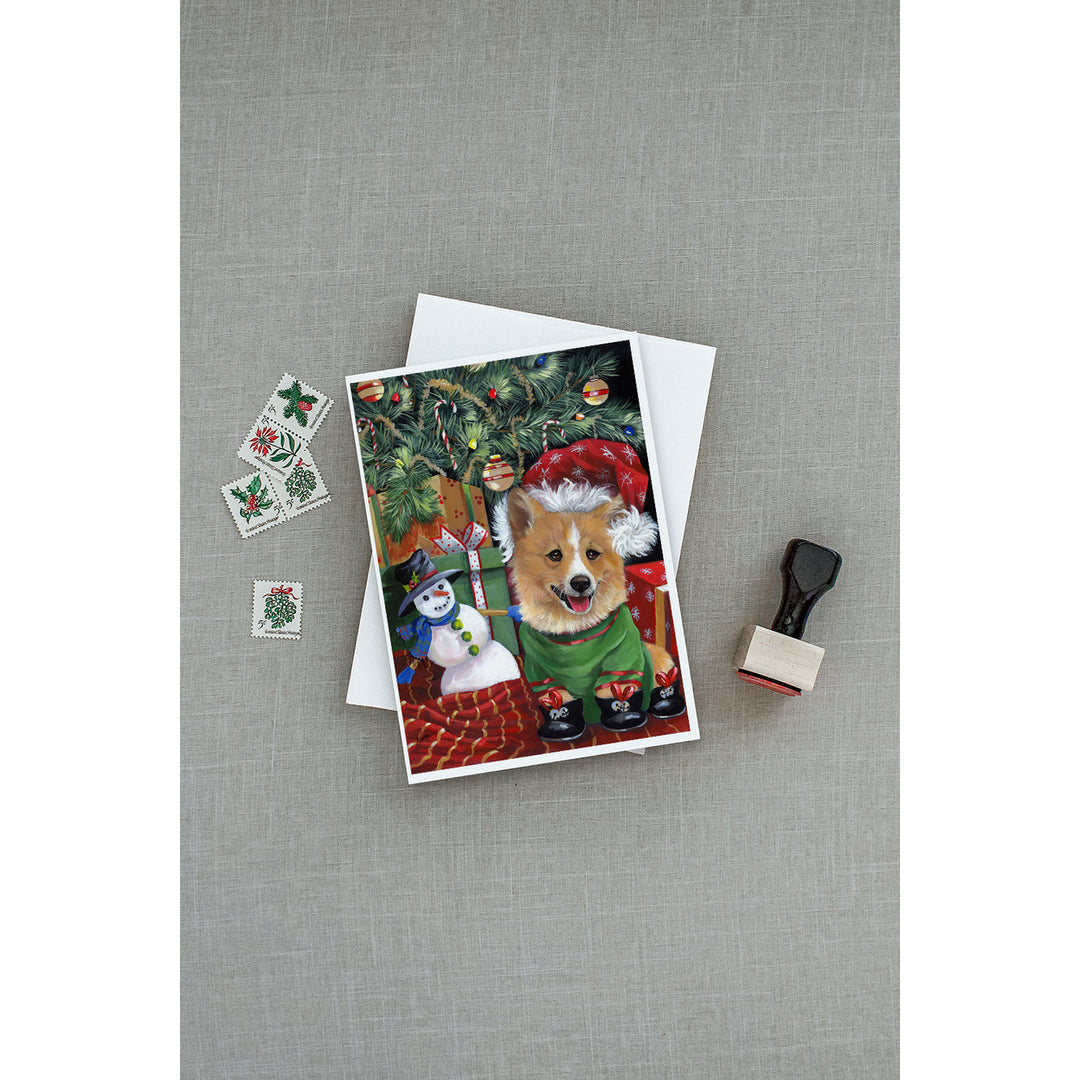 Corgi Under my Christmas Tree Greeting Cards and Envelopes Pack of 8 Image 3