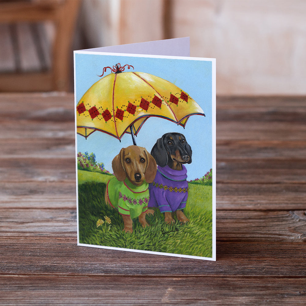 Dachshund Hot Doggies Greeting Cards and Envelopes Pack of 8 Image 2