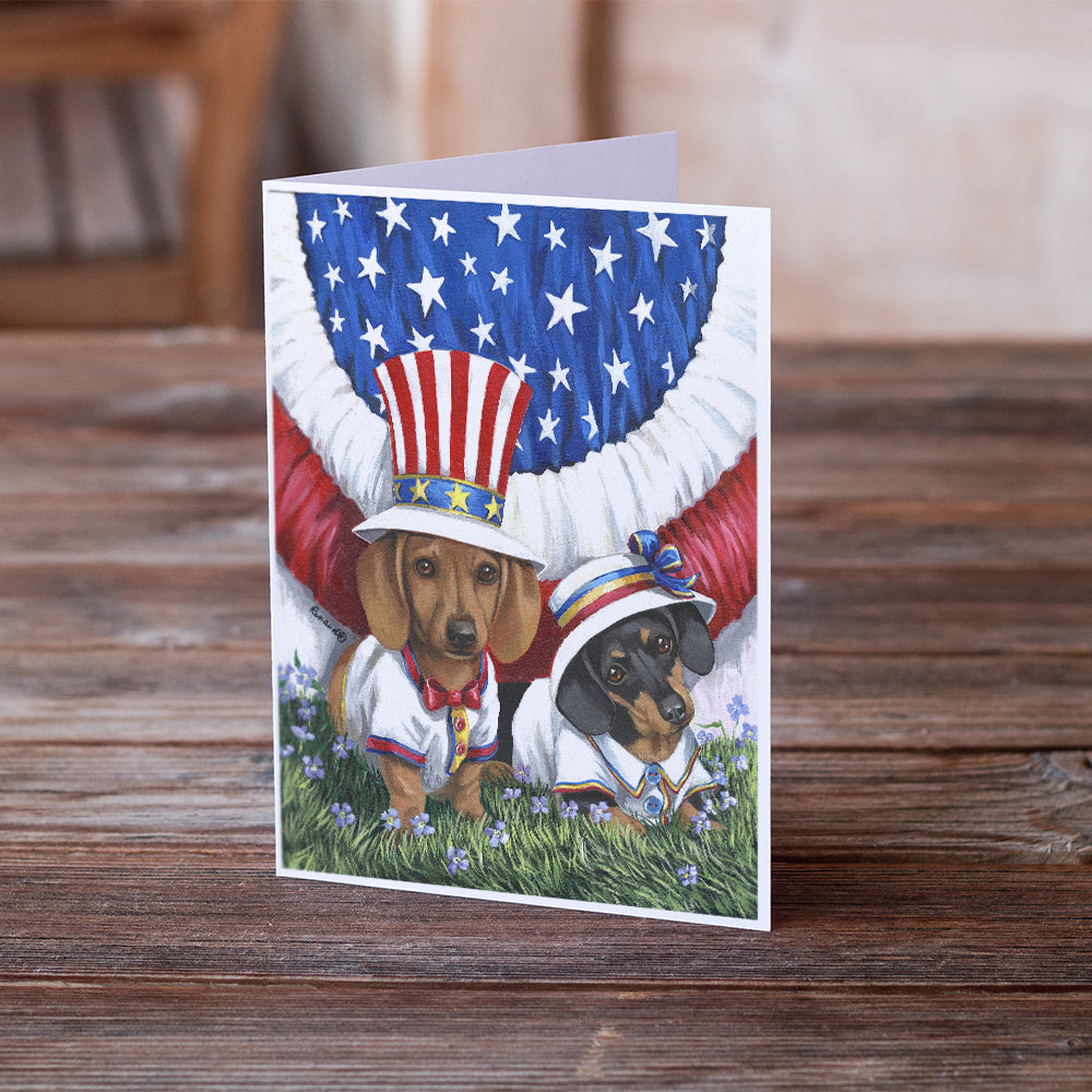 Dachshund USA Greeting Cards and Envelopes Pack of 8 Image 2