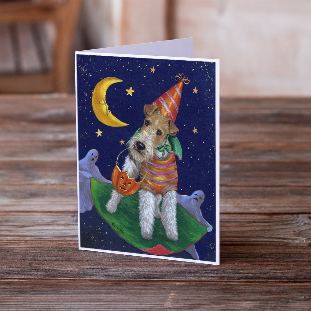 Fox Terrier Halloween Trick or Treat Greeting Cards and Envelopes Pack of 8 Image 2