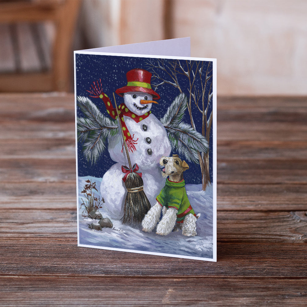 Fox Terrier Christmas Winter Fun Greeting Cards and Envelopes Pack of 8 Image 2