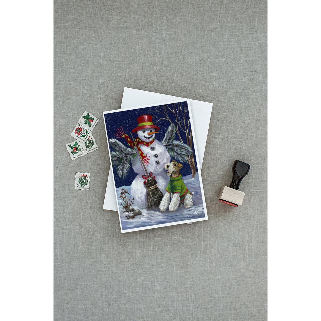 Fox Terrier Christmas Winter Fun Greeting Cards and Envelopes Pack of 8 Image 3