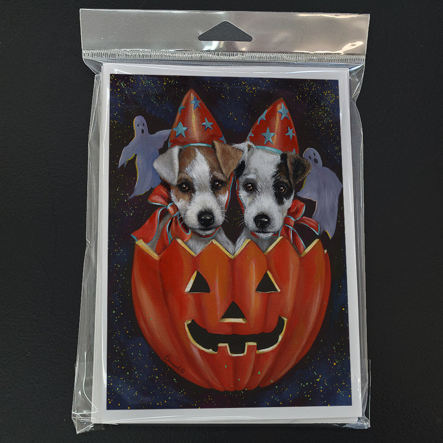 Jack Russell Terrier Halloween Greeting Cards and Envelopes Pack of 8 Image 1