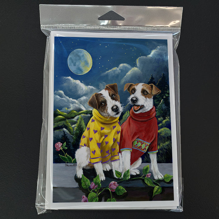 Jack Russell Terrier Moon Phase Greeting Cards and Envelopes Pack of 8 Image 1