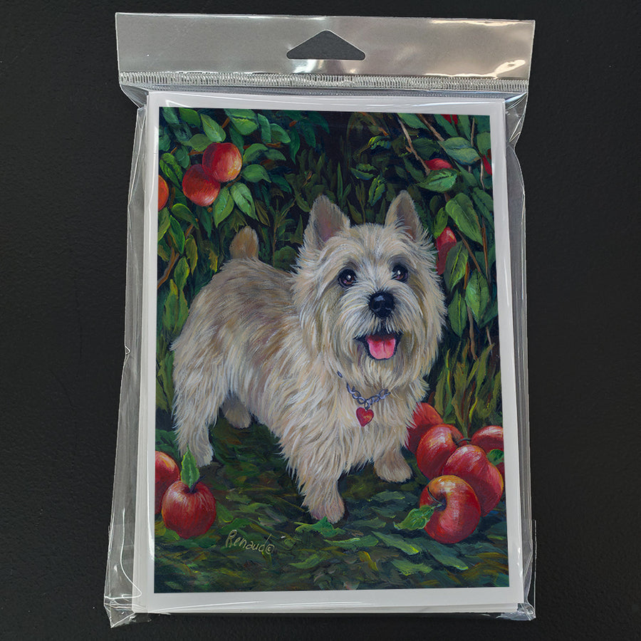 Norwich Terrier Apple Grove Greeting Cards and Envelopes Pack of 8 Image 1