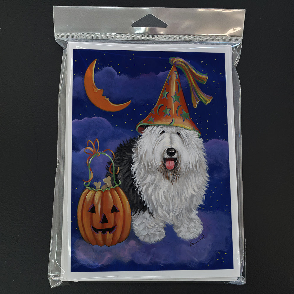 Old English Sheepdog Halloween Greeting Cards and Envelopes Pack of 8 Image 1