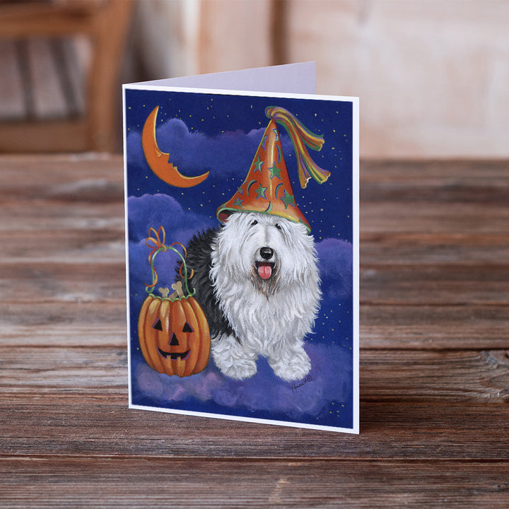 Old English Sheepdog Halloween Greeting Cards and Envelopes Pack of 8 Image 2