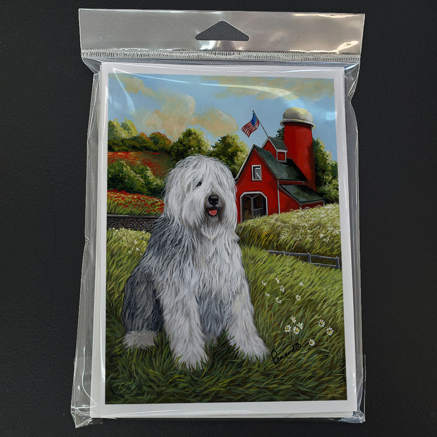 Old English Sheepdog Heaven Greeting Cards and Envelopes Pack of 8 Image 1