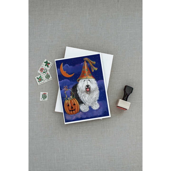 Old English Sheepdog Halloween Greeting Cards and Envelopes Pack of 8 Image 3