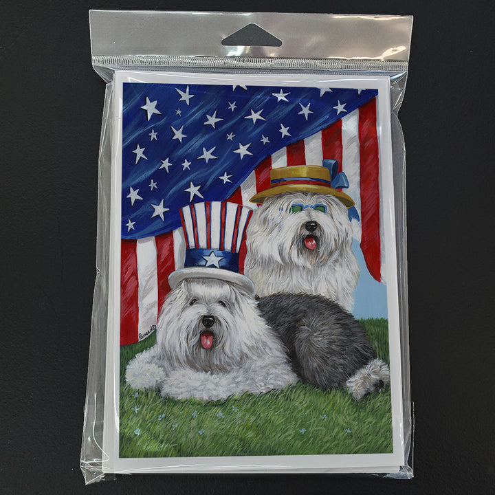 Old English Sheepdog USA Greeting Cards and Envelopes Pack of 8 Image 1