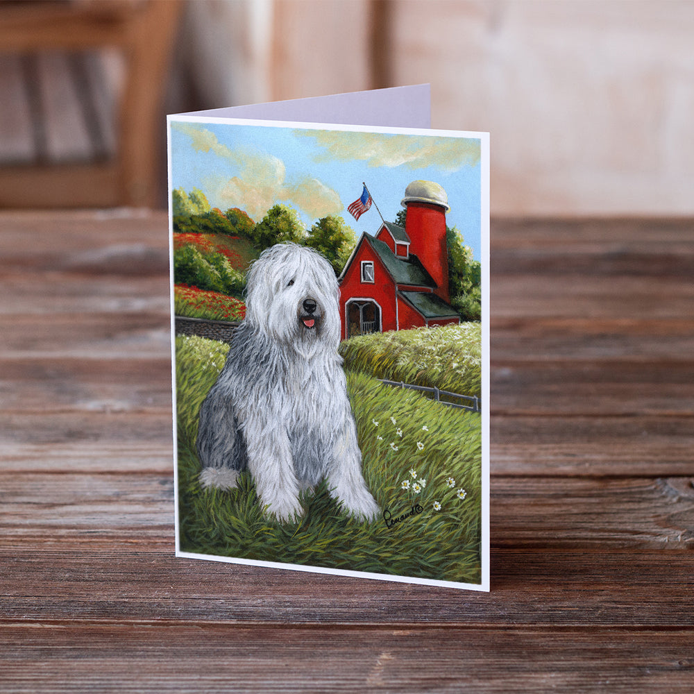 Old English Sheepdog Heaven Greeting Cards and Envelopes Pack of 8 Image 2