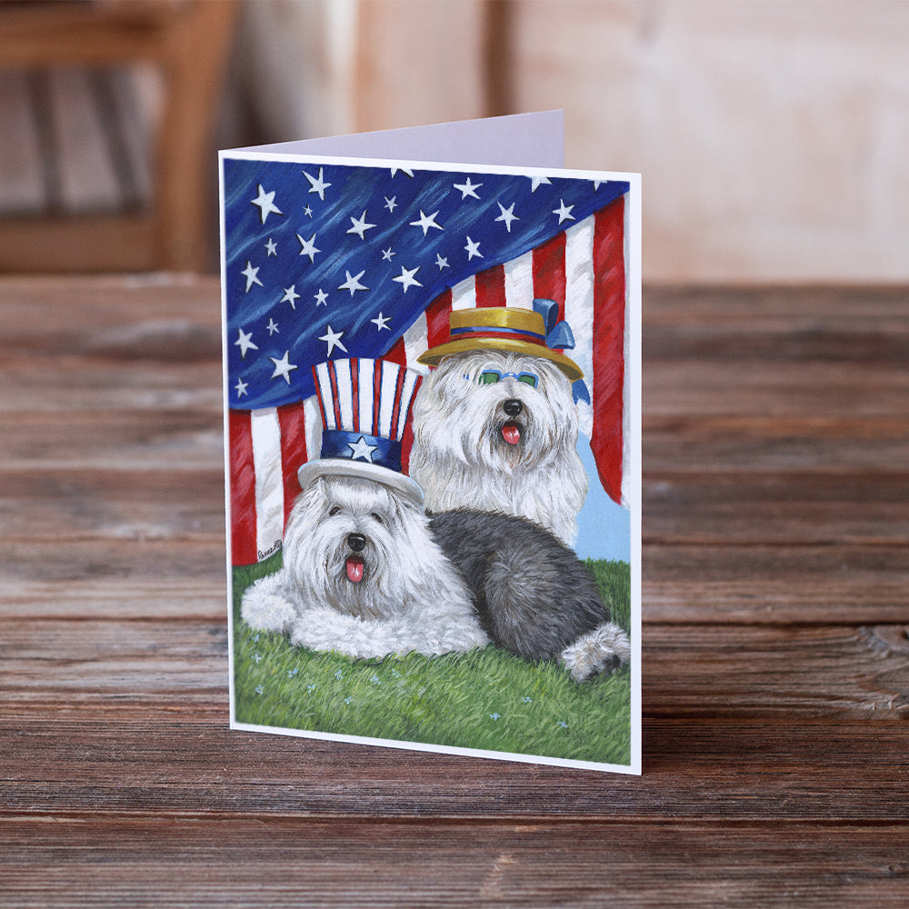 Old English Sheepdog USA Greeting Cards and Envelopes Pack of 8 Image 2