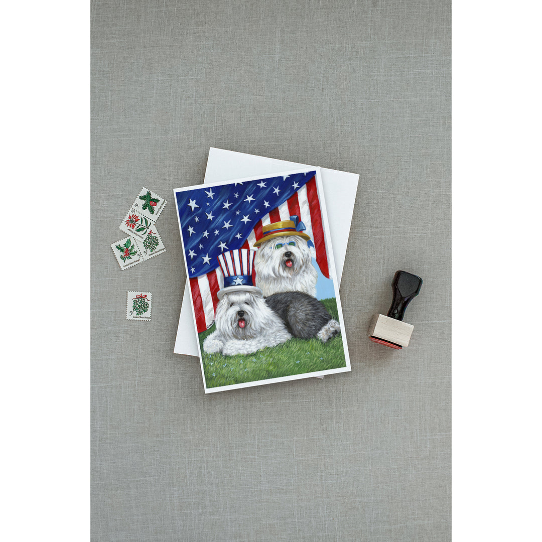 Old English Sheepdog USA Greeting Cards and Envelopes Pack of 8 Image 3