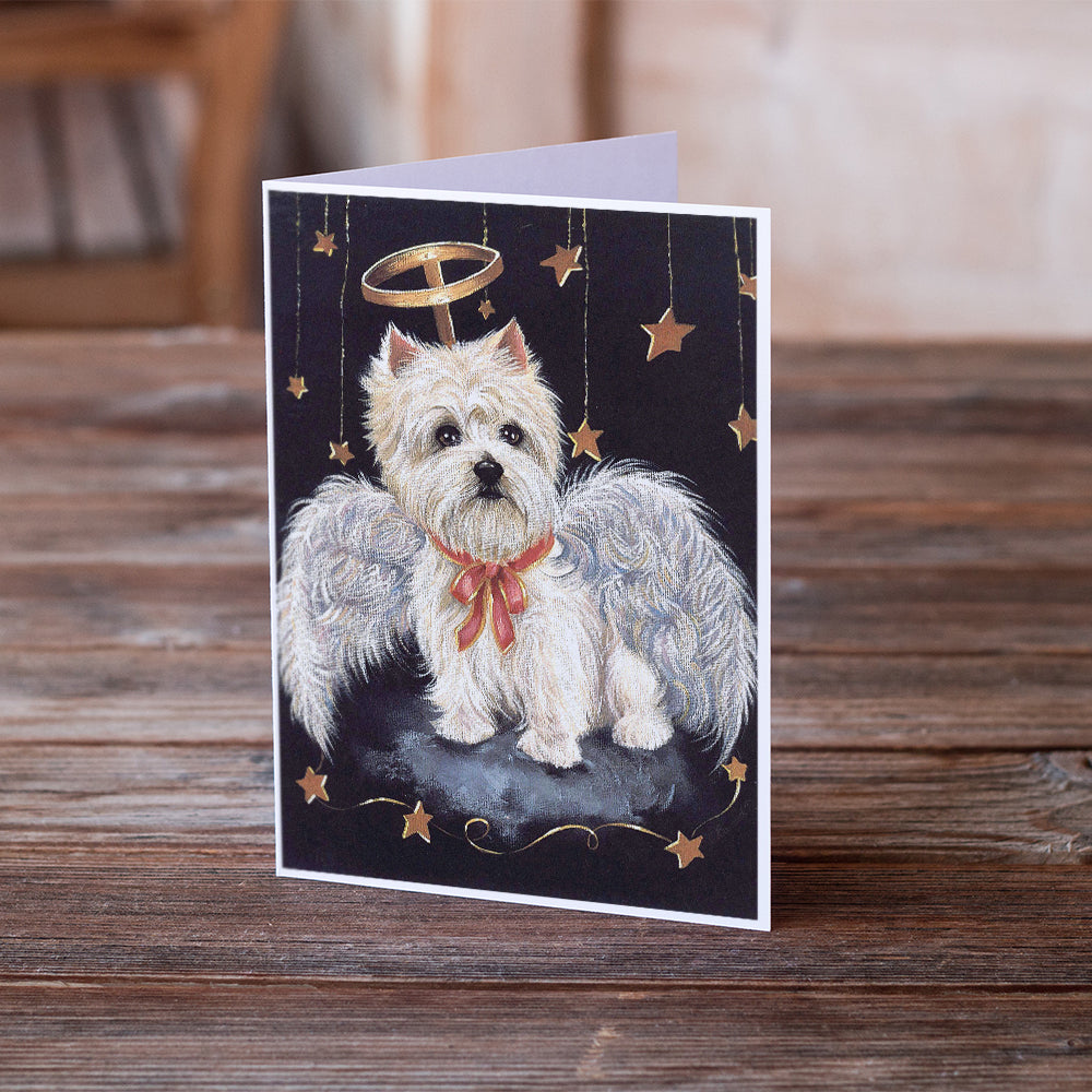 Westie Christmas Angel Greeting Cards and Envelopes Pack of 8 Image 2