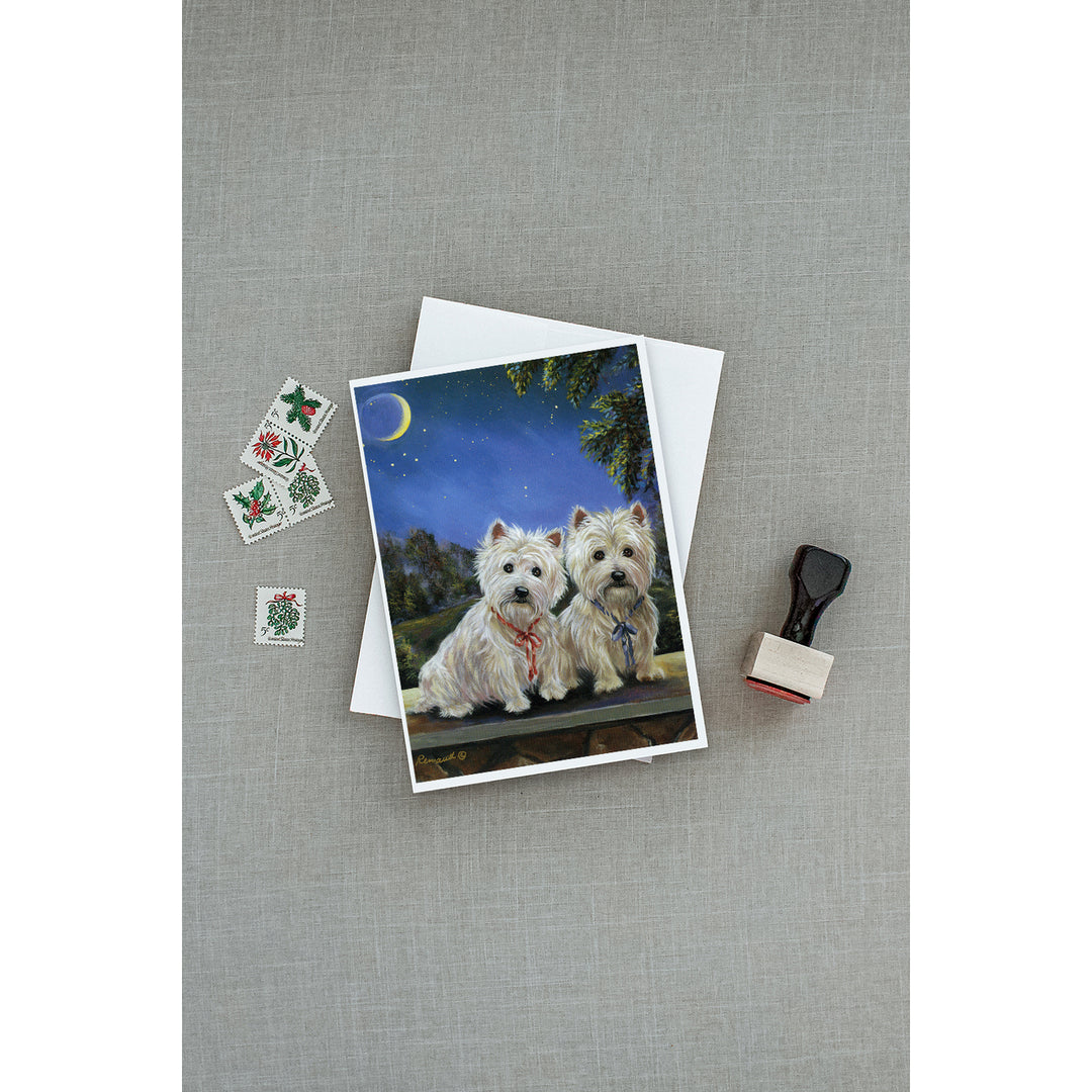 Westie Moonlight Stroll Greeting Cards and Envelopes Pack of 8 Image 3