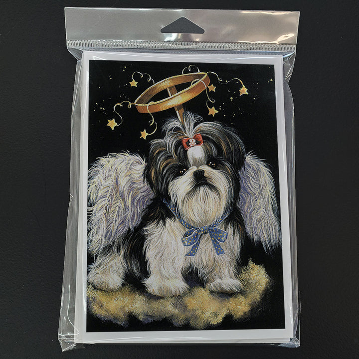 Shih Tzu Christmas Angel Greeting Cards and Envelopes Pack of 8 Image 1