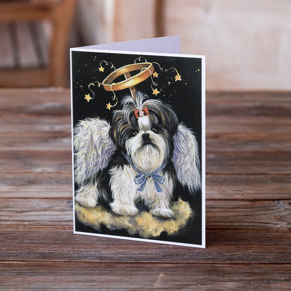 Shih Tzu Christmas Angel Greeting Cards and Envelopes Pack of 8 Image 2