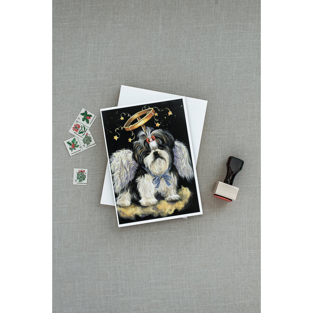 Shih Tzu Christmas Angel Greeting Cards and Envelopes Pack of 8 Image 3