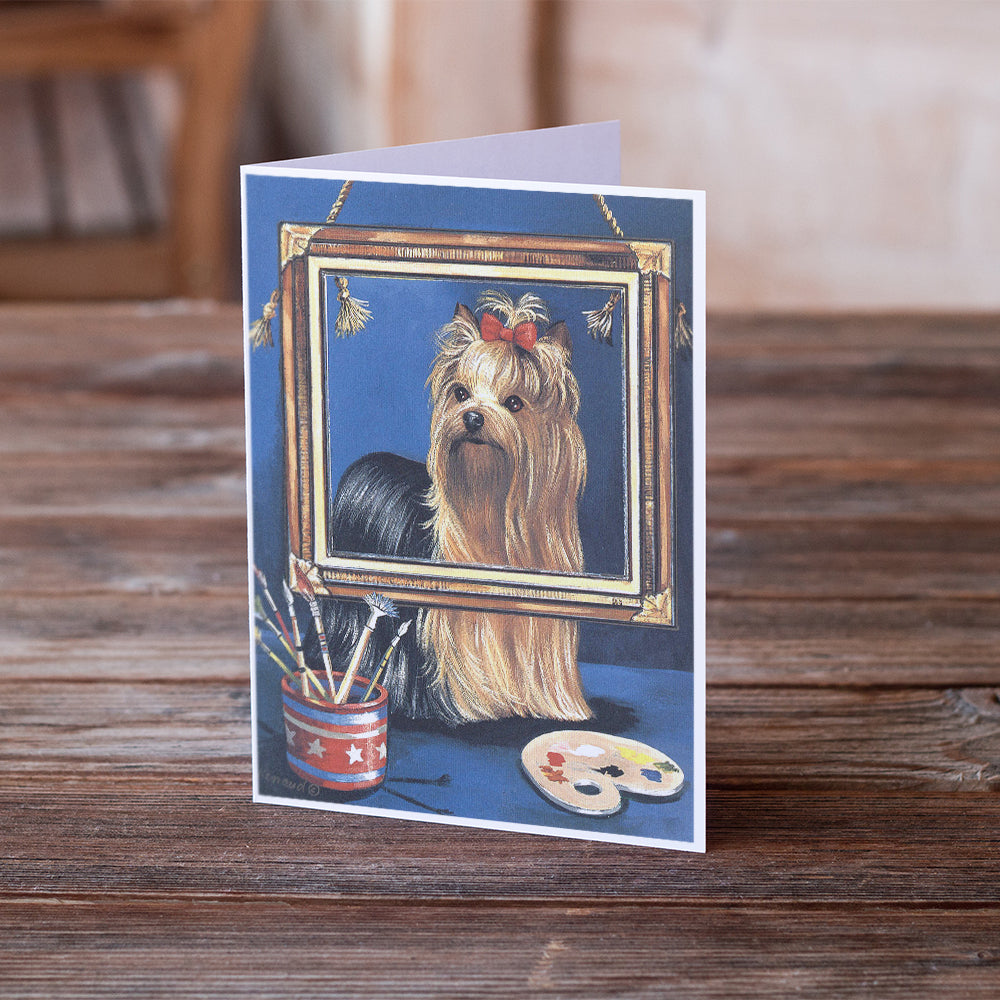 Yorkie Pretty as a Picture Greeting Cards and Envelopes Pack of 8 Image 2