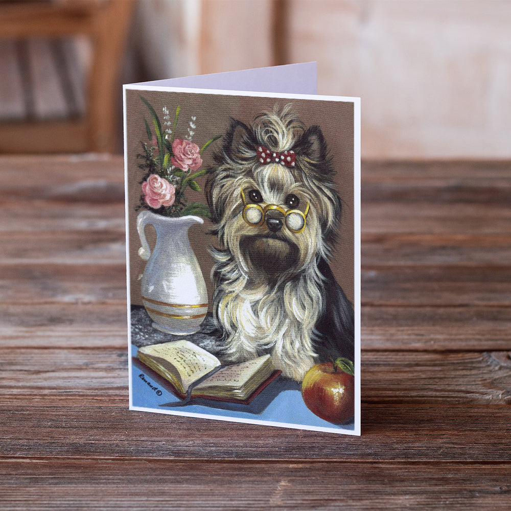 Yorkie Teachers Pet Greeting Cards and Envelopes Pack of 8 Image 2