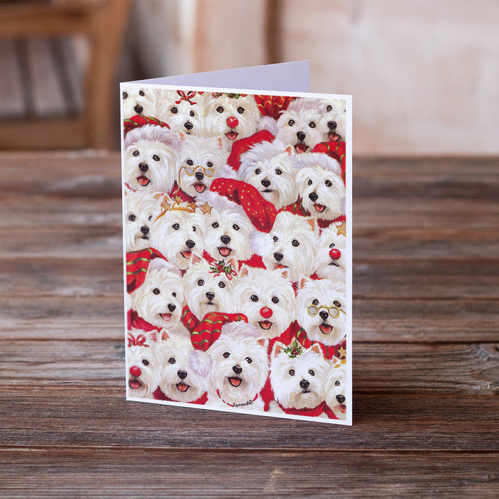 Westie Christmas a Plenty Greeting Cards and Envelopes Pack of 8 Image 2