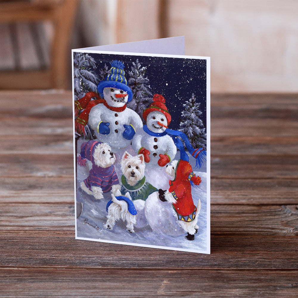 Westie Snowpeople Greeting Cards and Envelopes Pack of 8 Image 2