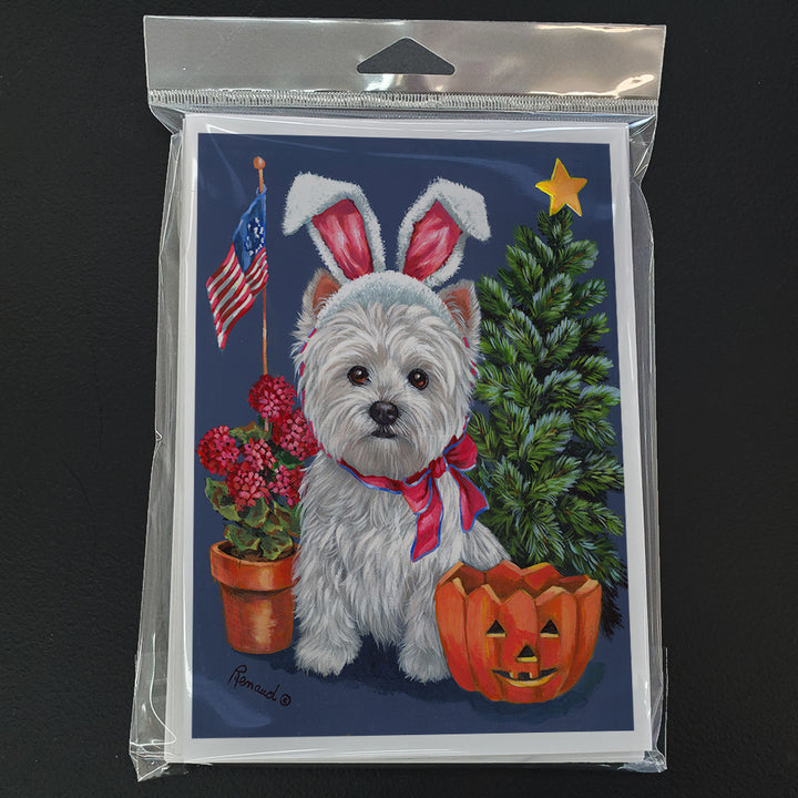 Westie for All Seasons Greeting Cards and Envelopes Pack of 8 Image 1