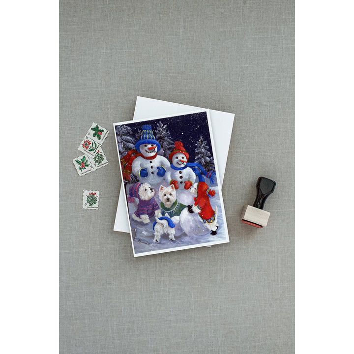 Westie Snowpeople Greeting Cards and Envelopes Pack of 8 Image 3