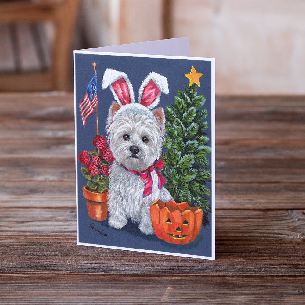 Westie for All Seasons Greeting Cards and Envelopes Pack of 8 Image 2