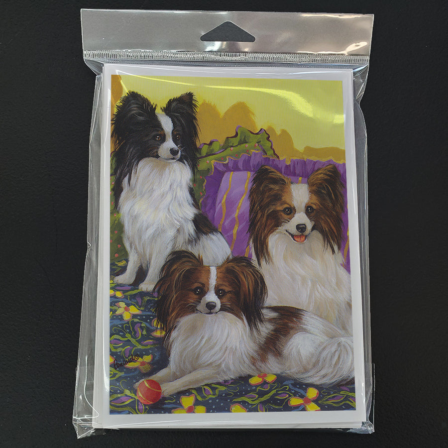 Papillon Party Pals Greeting Cards and Envelopes Pack of 8 Image 1