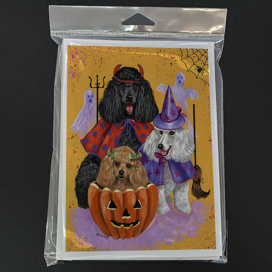 Poodle Halloween Greeting Cards and Envelopes Pack of 8 Image 1