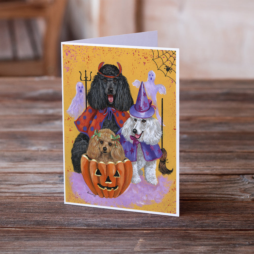 Poodle Halloween Greeting Cards and Envelopes Pack of 8 Image 2