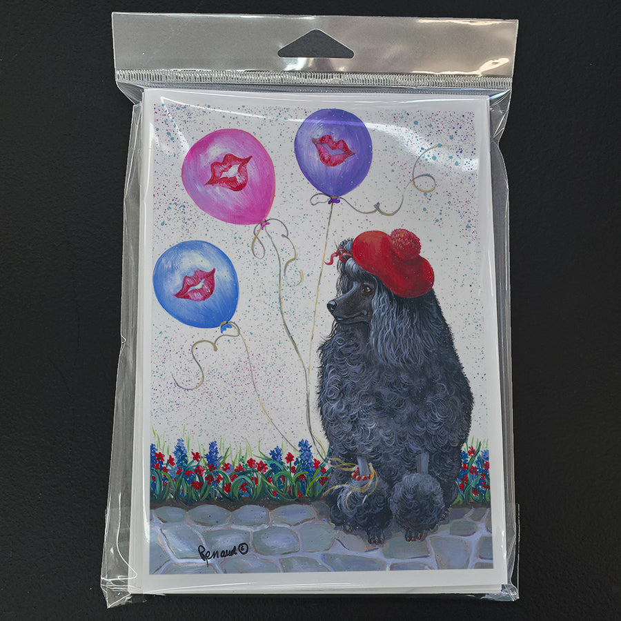 Poodle Totally Chic Greeting Cards and Envelopes Pack of 8 Image 1