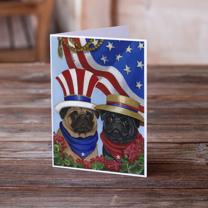 Pug USA Greeting Cards and Envelopes Pack of 8 Image 2