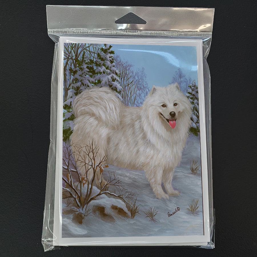 Samoyed Happiness Greeting Cards and Envelopes Pack of 8 Image 1