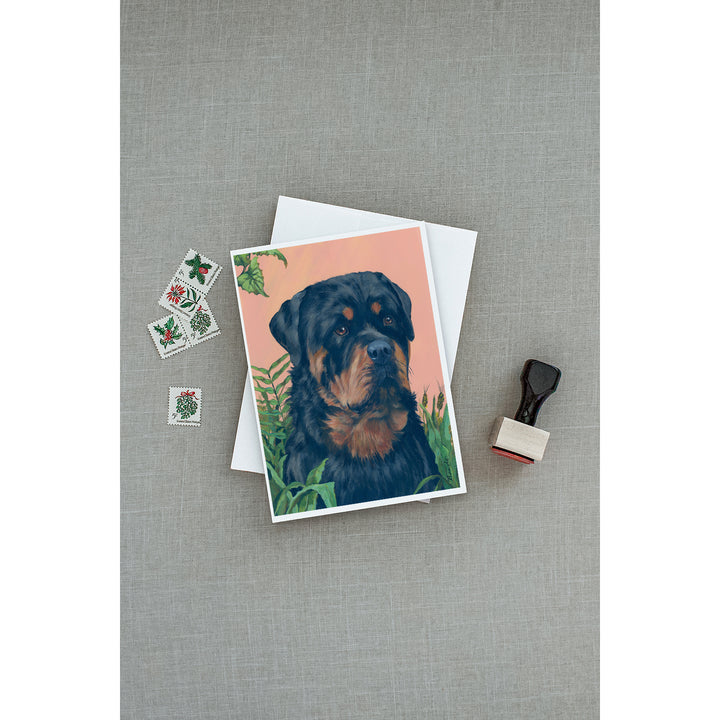 Rottweiler Greeting Cards and Envelopes Pack of 8 Image 3