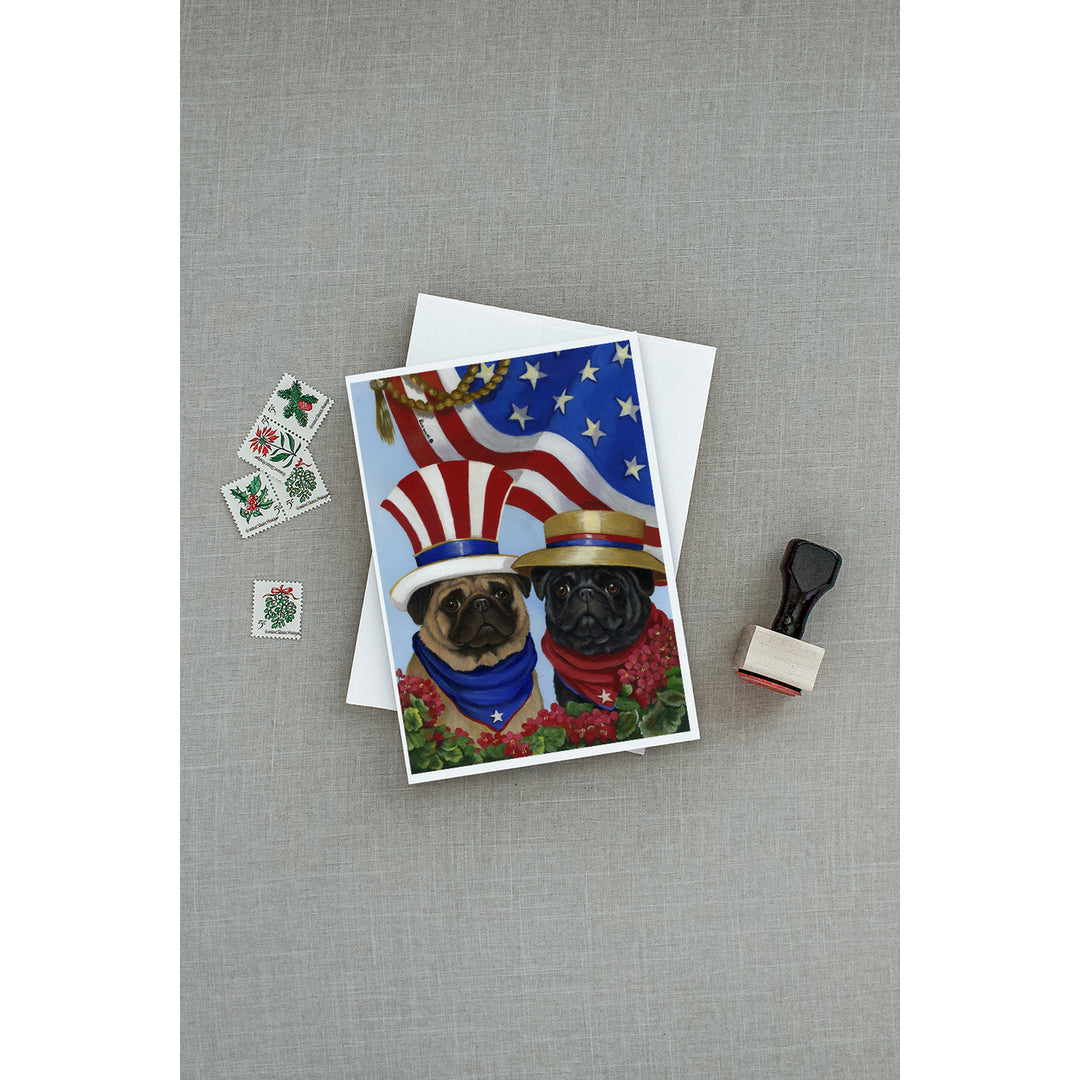 Pug USA Greeting Cards and Envelopes Pack of 8 Image 3