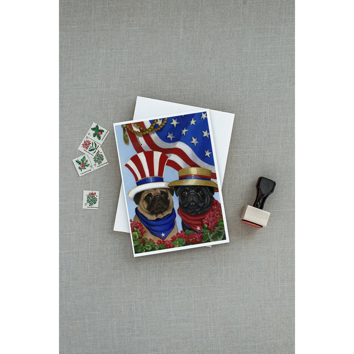 Pug USA Greeting Cards and Envelopes Pack of 8 Image 3