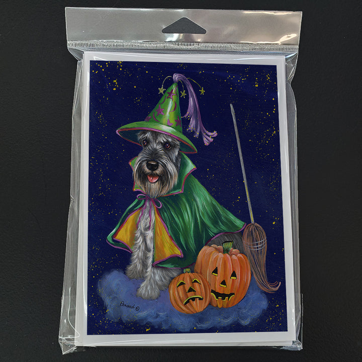 Schnauzer Halloween Good Witch Greeting Cards and Envelopes Pack of 8 Image 1